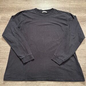 John Elliott Shirt Mens 3XL Tall Black Tee Long Sleeve Cotton Made In USA Knit‎
